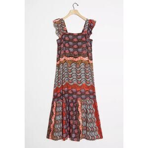 Anthropologie Corey Lynn Calter Large Doriane Midi Dress Art Deco Coastal Global